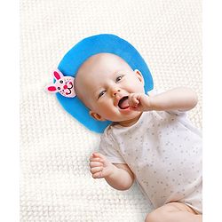 Babyhug Velour Shape Supporter Pillow Bunny Motif  - Blue