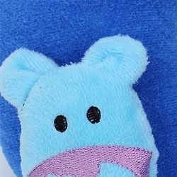 Babyhug Velour Neck Supporter Pillow Blue With Two Motifs - Hippo