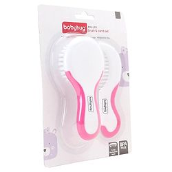 Babyhug Easy Grip Hair Brush & Comb Set - Pink