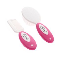 Babyhug Easy Grip Hair Brush & Comb Set - Pink