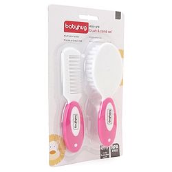 Babyhug Easy Grip Hair Brush & Comb Set - Pink