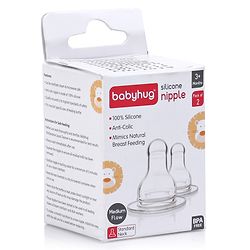 Babyhug Silicone Slow Medium Flow Nipple - Pack of 2