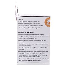 Babyhug Silicone Slow Medium Flow Nipple - Pack of 2