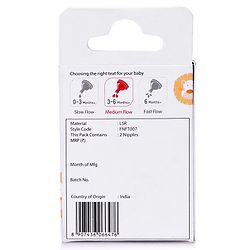 Babyhug Silicone Slow Medium Flow Nipple - Pack of 2
