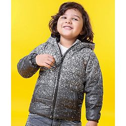 Babyhug Full Sleeves Hooded Padded Winter Jacket - Grey