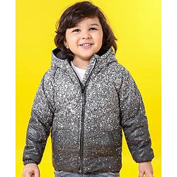 Babyhug Full Sleeves Hooded Padded Winter Jacket - Grey