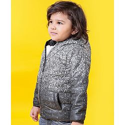 Babyhug Full Sleeves Hooded Padded Winter Jacket - Grey