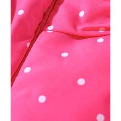 Babyhug Full Sleeves Padded Hooded Jacket Dot Print - Fuchsia