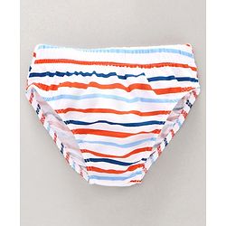 Babyhug 100% Cotton Briefs Striped & Fish Print Pack of 3 - Blue White