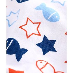 Babyhug 100% Cotton Briefs Striped & Fish Print Pack of 3 - Blue White