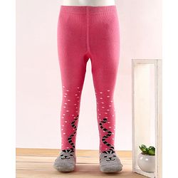 Cutewalk by Babyhug Anti Bacterial Tights Cat Design - Pink