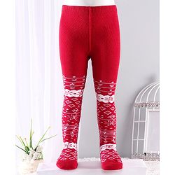 Cutewalk By Babyhug Anti-Bacterial Footed Tights - Red