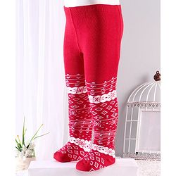 Cutewalk By Babyhug Anti-Bacterial Footed Tights - Red
