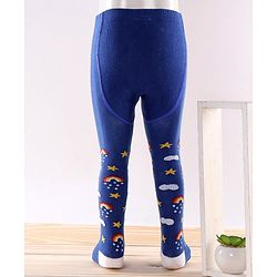 Cute Walk by Babyhug Antibacterial Footed Tights Rainbow Design - Blue
