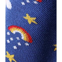 Cute Walk by Babyhug Antibacterial Footed Tights Rainbow Design - Blue