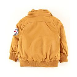 Babyhug Full Sleeves Cotton Hooded Jacket - Khaki