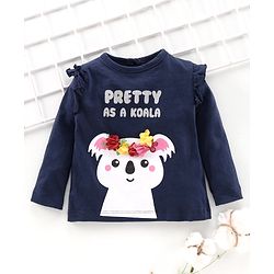 Babyhug Full Sleeves T-Shirt Pretty As Koala Print - Blue
