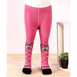 Cutewalk by Babyhug Antibacterial Tights Minnie Mouse Design - Pink