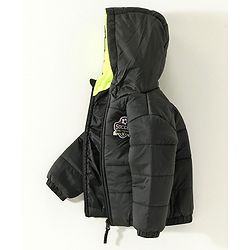 Babyhug Full Sleeves Hooded Padded Jacket - Green