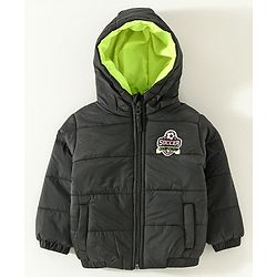 Babyhug Full Sleeves Hooded Padded Jacket - Green
