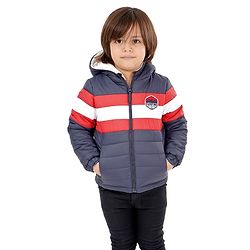 Babyhug Full Sleeves Hooded Padded Jacket - Navy