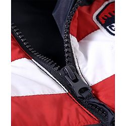 Babyhug Full Sleeves Hooded Padded Jacket - Navy