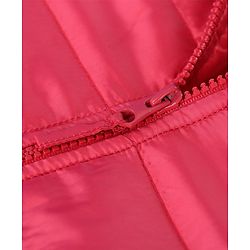 Babyhug Full Sleeves Hooded Padded Winter Jacket Basketball Patch - Red - 6-9M Red