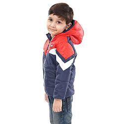 Babyhug Full Sleeves Jacket Adventure Patch - Red Blue