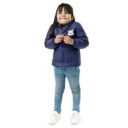 Babyhug Full Sleeves Padded Jacket with  Doll Jacket Bunny Patch - Navy