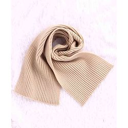 Babyhug Woolen Cap & Muffler Set Tiger Patch Beige -  Diameter 10.5 cm