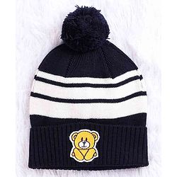 Babyhug Woollen Cap With Muffler Navy - Diameter 10.5 cm - NB Blue