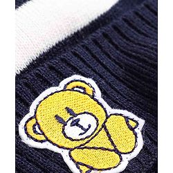 Babyhug Woollen Cap With Muffler Navy - Diameter 10.5 cm - NB Blue