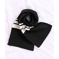 Babyhug Woollen Cap With Muffler Black - Diameter 10.5 cm - NB Black