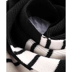 Babyhug Woollen Cap With Muffler Black - Diameter 10.5 cm - NB Black