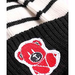Babyhug Woollen Cap With Muffler Black - Diameter 10.5 cm - NB Black