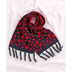 Babyhug Woollen Cap Set Polka Dot Design Navy & Red - Diameter 10 cm
