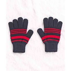 Babyhug Woollen Cap Set Polka Dot Design Navy & Red - Diameter 10 cm