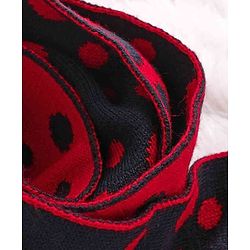 Babyhug Woollen Cap Set Polka Dot Design Navy & Red - Diameter 10 cm
