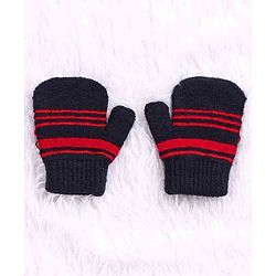 Babyhug Woollen Cap Set Polka Dot Design Navy & Red - Diameter 10 cm