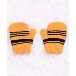 Babyhug Woollen Cap Set Polka Dot Design Mustard & Navy - Diameter 10 cm - NB Yellow