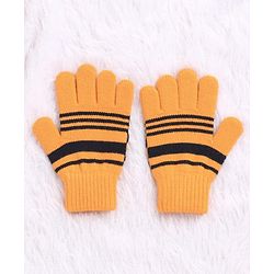 Babyhug Woollen Cap Set Polka Dot Design Mustard & Navy - Diameter 10 cm - NB Yellow