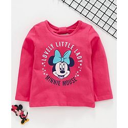 Babyhug Full Sleeves Top Minnie Mouse Print - Pink
