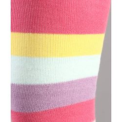 Cutewalk By Babyhug Anti-Bacterial Footed Tights Stripes Design Pack of 2 - Pink