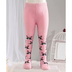 Cute Walk by Babyhug Anti-bacterial Footed Tights Kitty Design - Pink