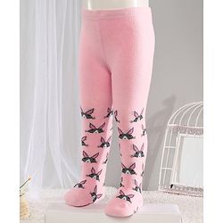Cute Walk by Babyhug Anti-bacterial Footed Tights Kitty Design - Pink