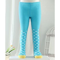 Cutewalk By Babyhug Anti-Bacterial Footed Tights Polka Dots Design - Blue