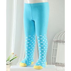 Cutewalk By Babyhug Anti-Bacterial Footed Tights Polka Dots Design - Blue