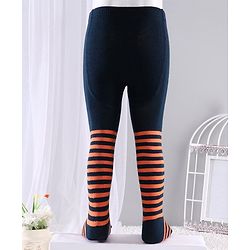 Cute Walk by Babyhug Anti-bacterial Striped Footed Tights - Dark Navy Blue