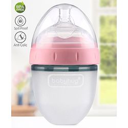 Babyhug Silicone Feeding Bottle Pink - 150 ml