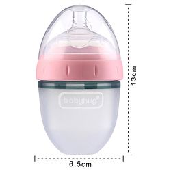 Babyhug Silicone Feeding Bottle Pink - 150 ml